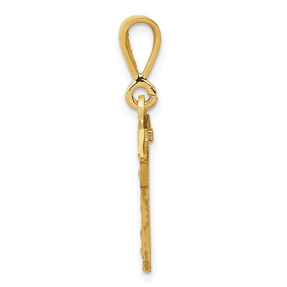 14k Yellow Gold, Varsity Collection, Small D/C Pendant Number 17 - Picture 2 of 4